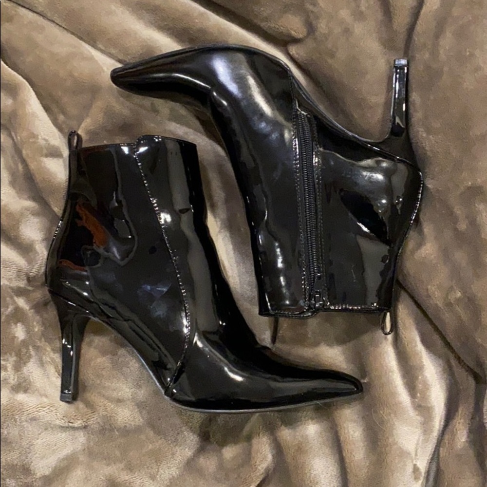Black shiny boots
